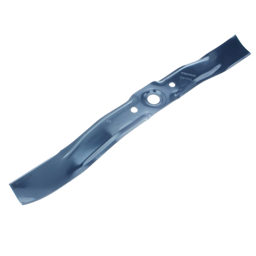 Blue metal rotary mower blade with central mounting hole for lawn equipment in Honda parts and tools collection