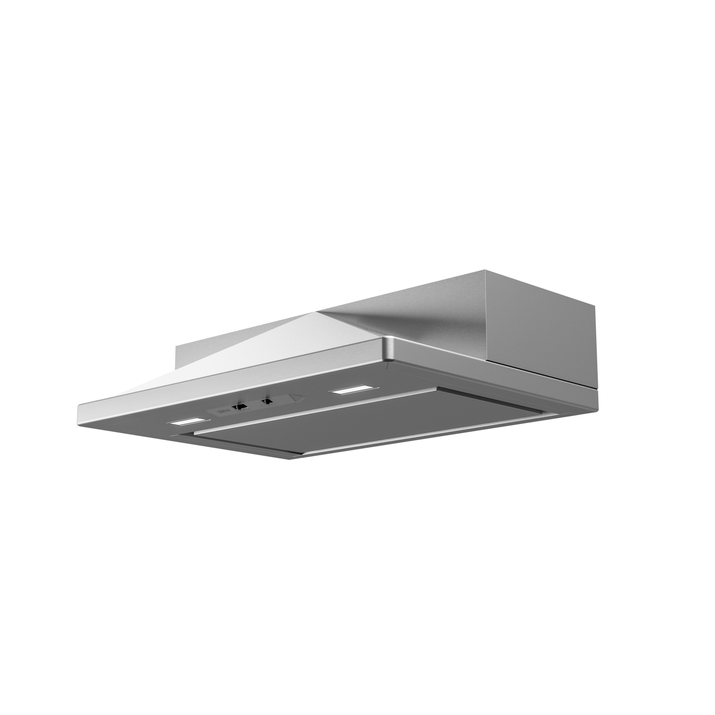 Stainless steel pyramid under cabinet range hood with LED lights for kitchen and home improvement appliance collections