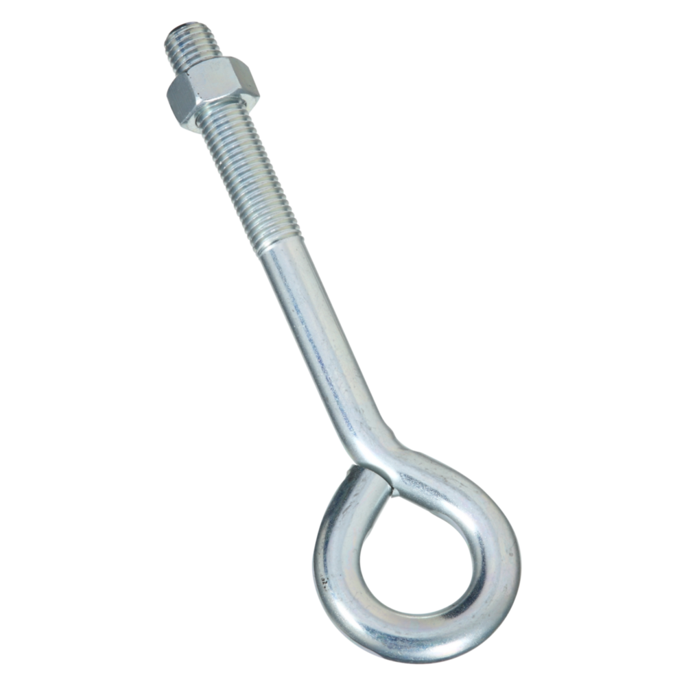 Zinc-plated 3/4" by 10" eye bolt with hex nut for hardware, fasteners, and home improvement projects under $50 collections
