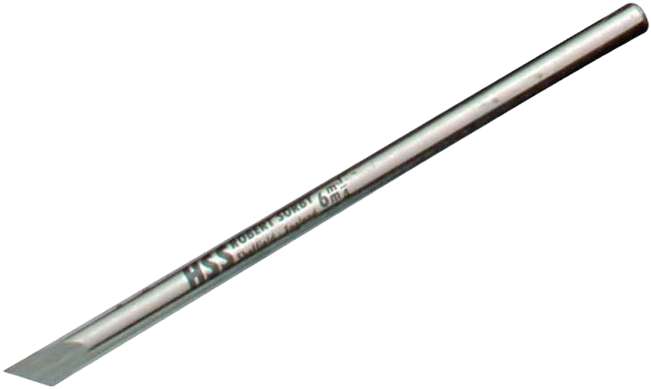 Precision round skew blade with slim steel shaft for detailed woodworking and home improvement tasks