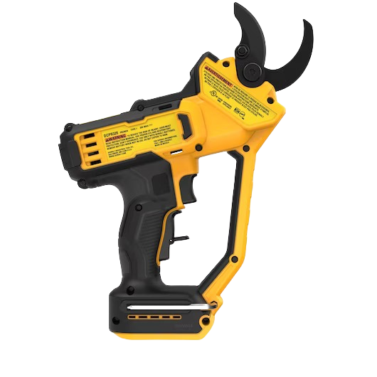 Yellow and black cordless pruning tool with ergonomic grip for efficient cutting in home improvement and garden tasks
