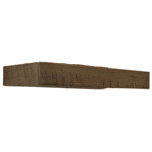 Brown rustic floating wall shelf with reclaimed wood texture for bathroom storage and home organization