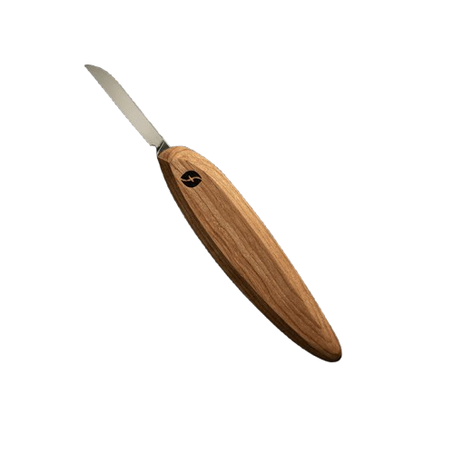 2-inch roughing knife with stainless steel blade and ergonomic wooden handle for precise woodworking tasks