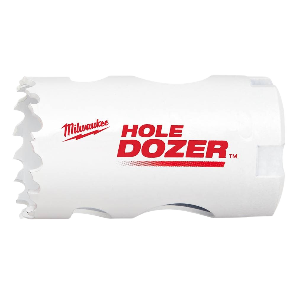 White bi-metal hole saw with reinforced teeth for durable performance in woodworking tools and home improvement collections