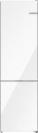 800 Series, Free-standing fridge-freezer with freezer at bottom, glass door, 24'', White, Total No Frost