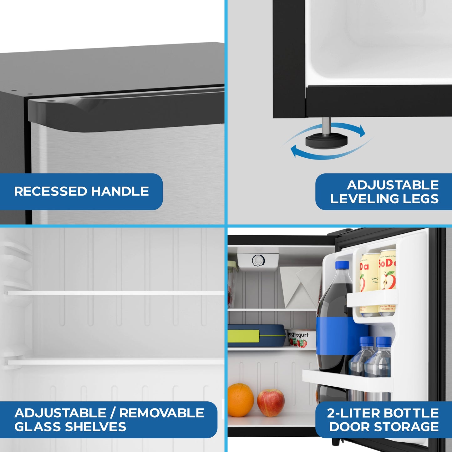 Avanti 1.6 Cu. Ft. Compact Refrigerator with Auto-Defrost - Stainless Steel