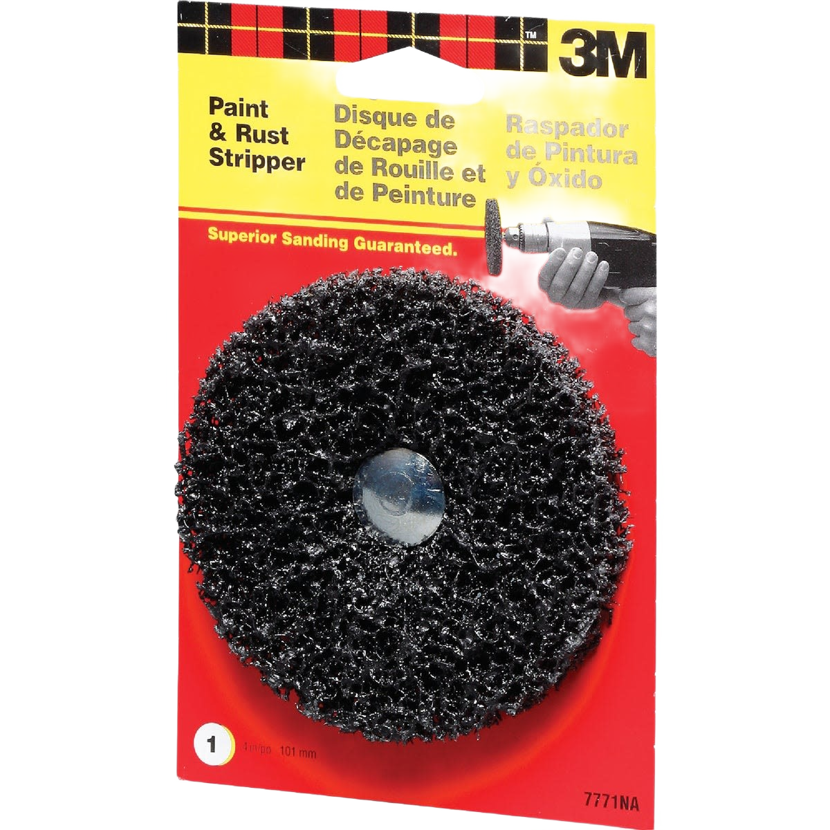 3M rust and paint removal disc in red and yellow packaging for power tool sanding and grinding accessories under $50 collections