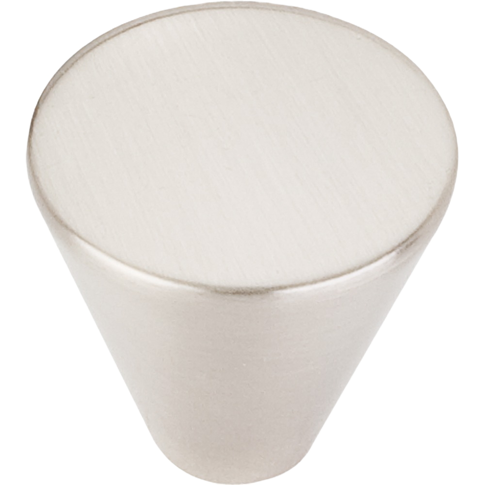 Satin nickel cabinet knob with tapered design for furniture hardware and home improvement collections under $50