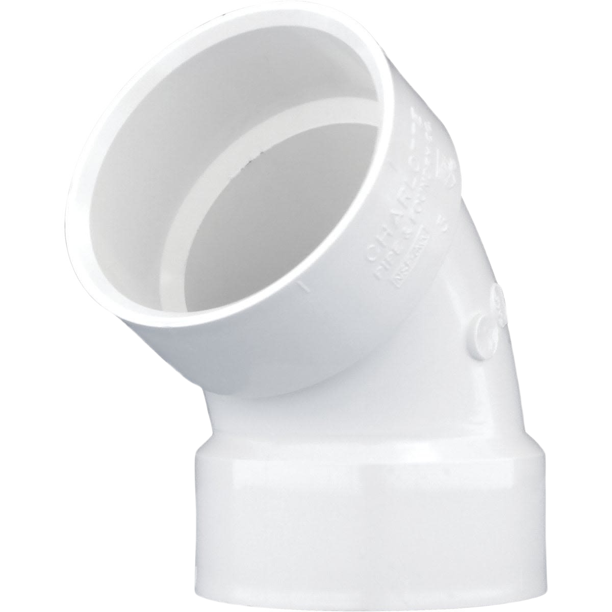White Schedule 40 PVC 60-degree elbow pipe fitting for plumbing and irrigation under $50 and home improvement collections