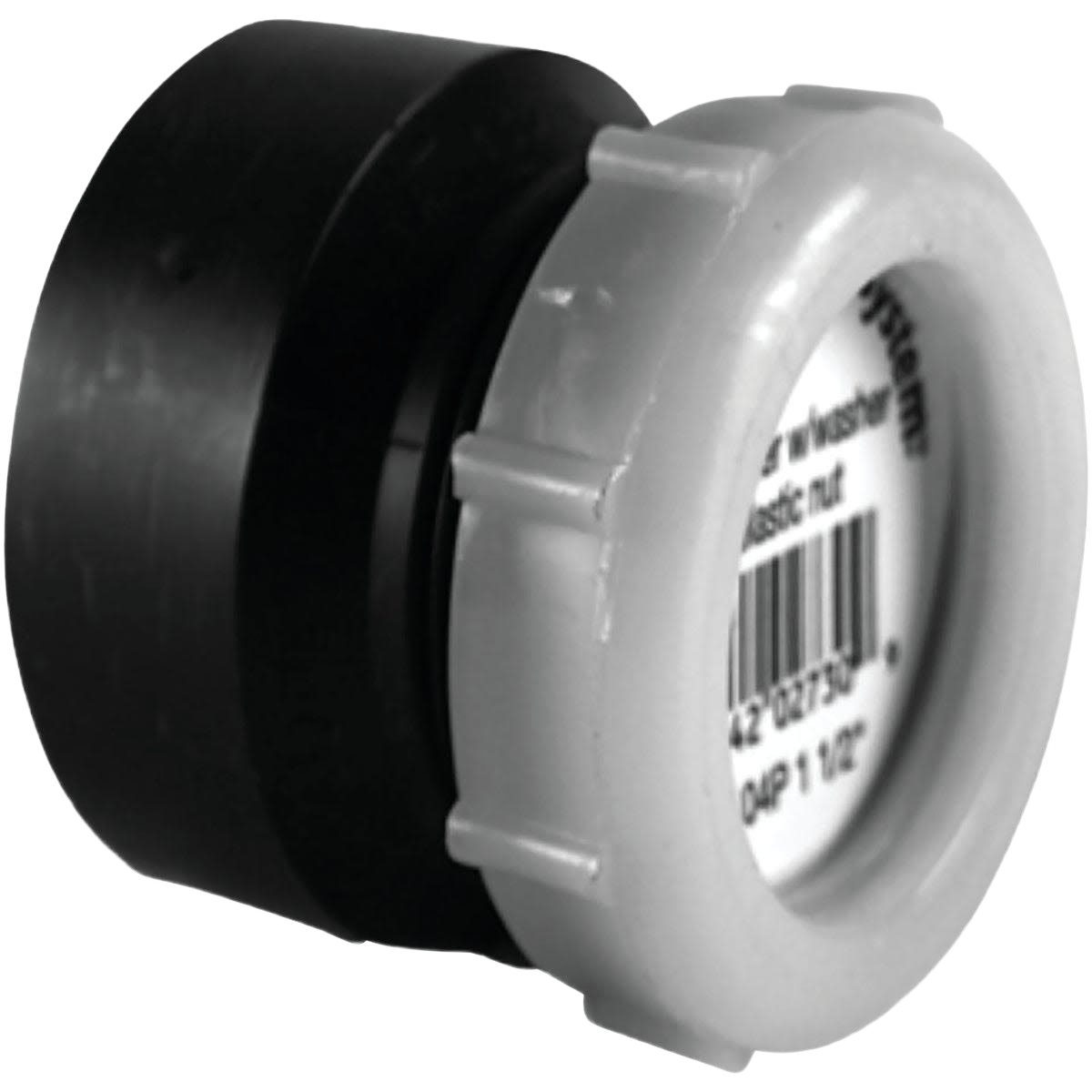 Black and white tubular ABS waste adapter fitting for plumbing in Pipes & Fittings and Home Improvement collections