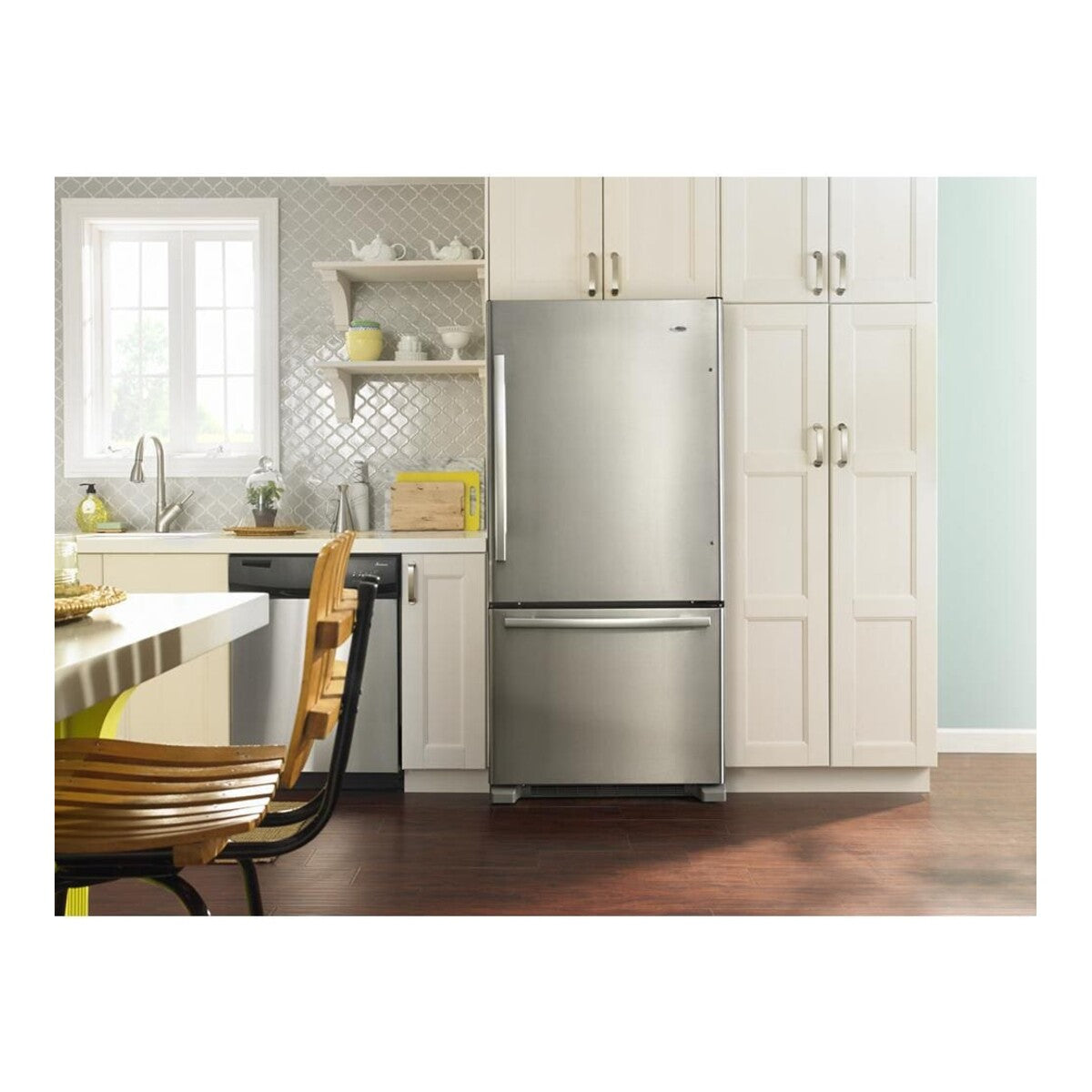 Amana® by Whirlpool Corp. 33-Inch Bottom-Freezer Refrigerator with EasyFreezer™ Pull-Out Drawer — 22 Cu. Ft.