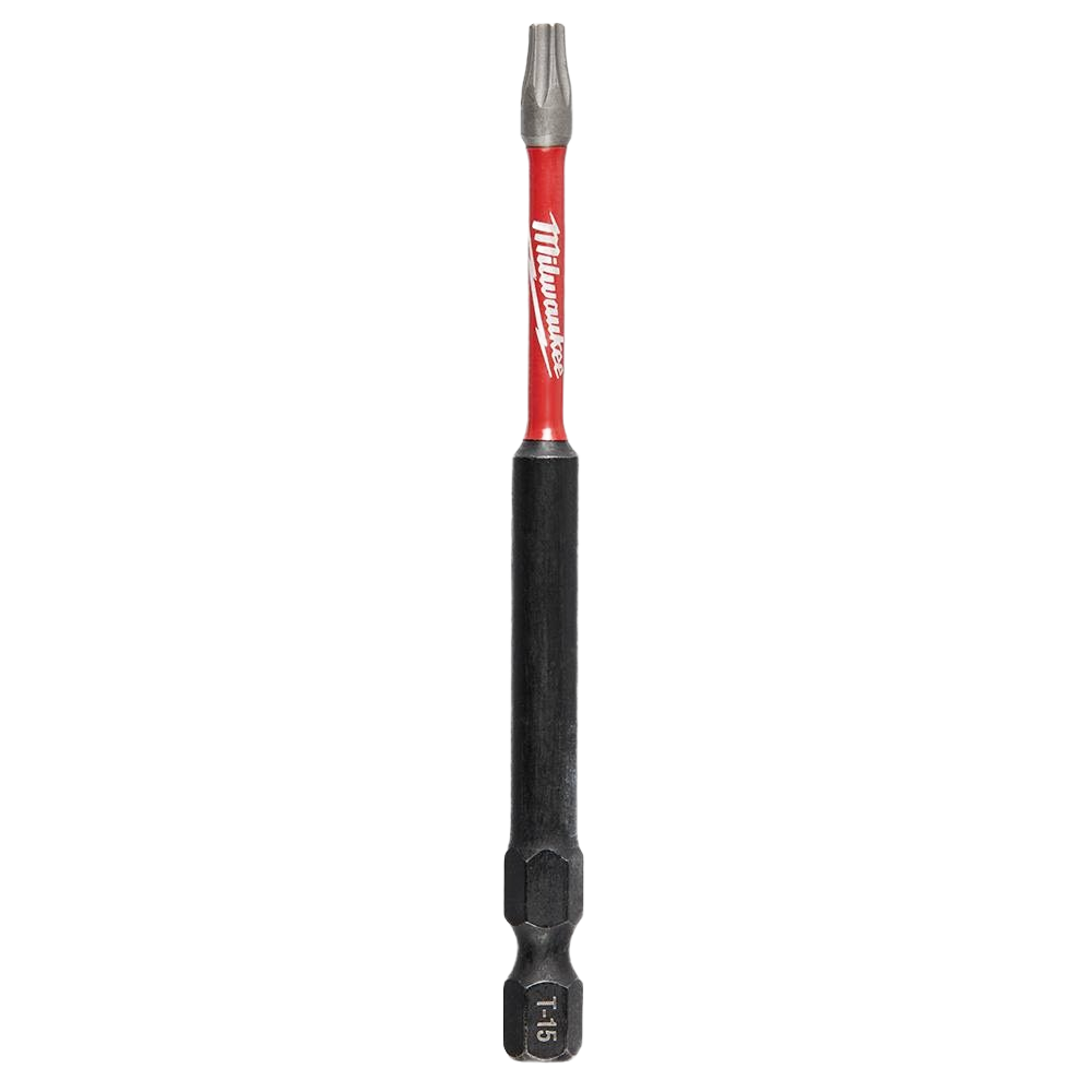 Single red and black T15 TORX impact driver bit designed for durability in power tool accessories and home improvement