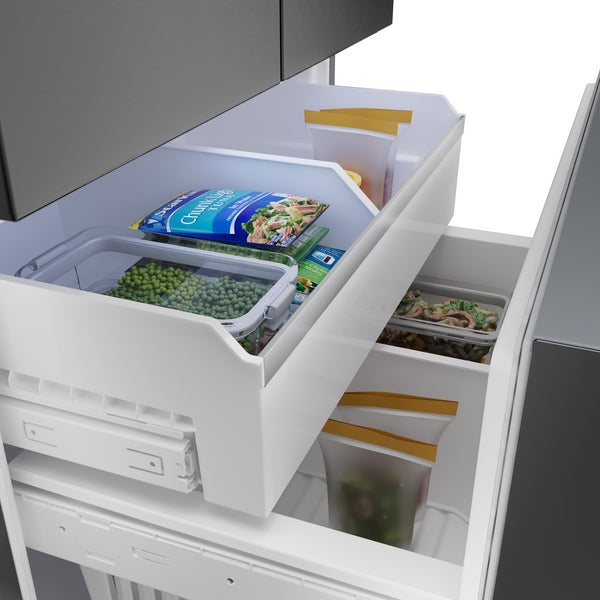 500 Series, French Door Bottom Mount Refrigerator, 36'', Black Stainless Steel