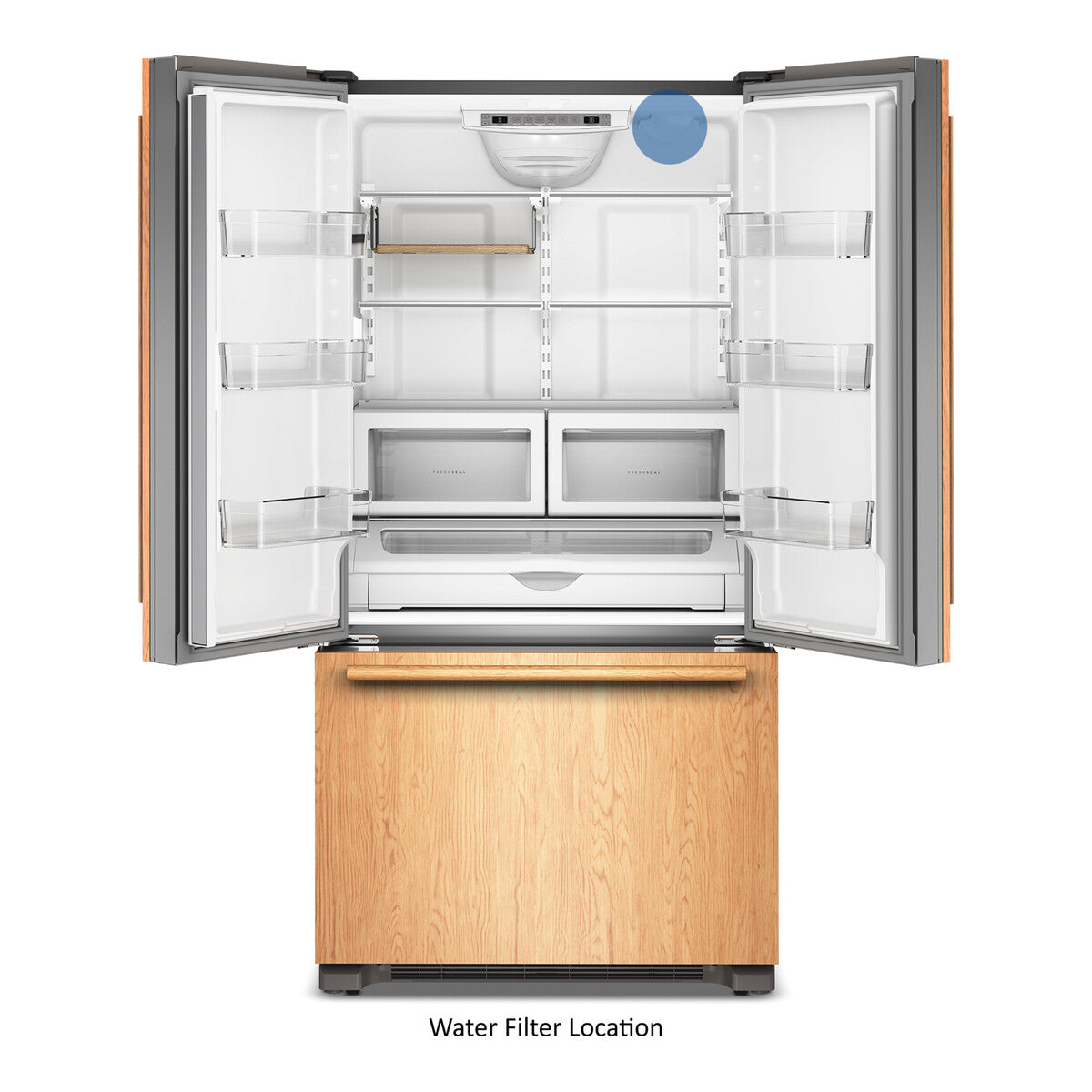 22 Cu. Ft. 36-Inch Panel-Ready Counter-Depth French Door Refrigerator with Internal Water Dispenser