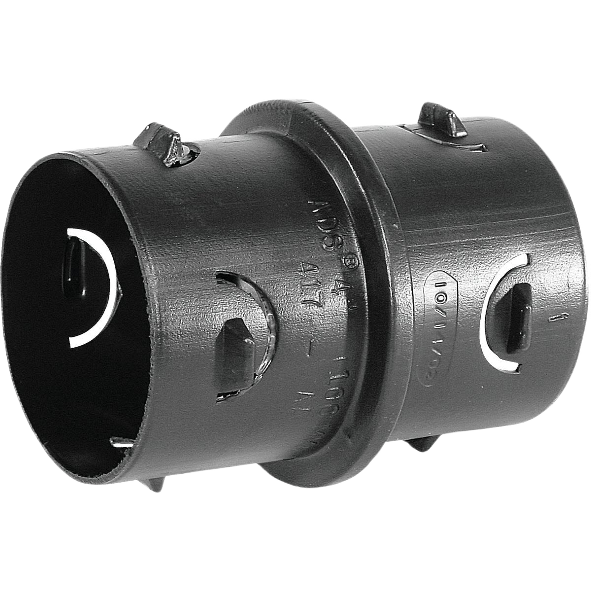 Black polyethylene 4-inch internal coupling for corrugated pipe in plumbing and fittings under $50 category