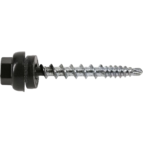 Hexagonal head flanged screw with self-drilling tip for metal to wood fastening in hardware and fasteners collections