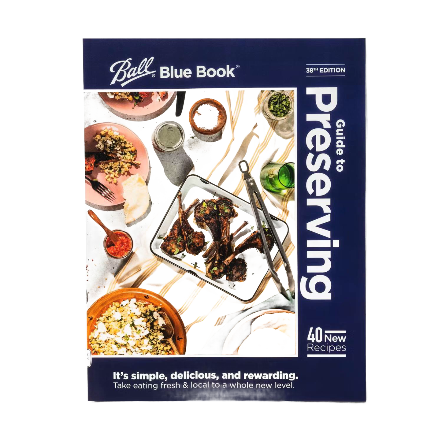 Blue hardcover guidebook on food preserving with recipe photos for kitchenware under $50 collections