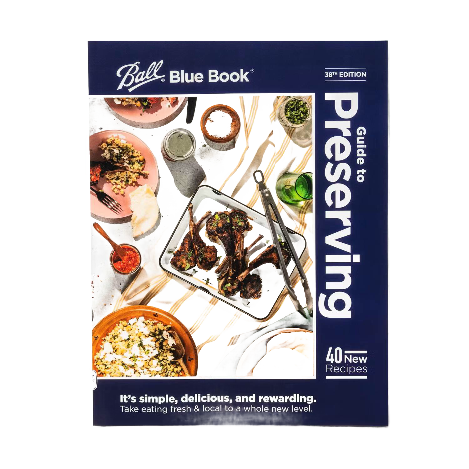 Blue hardcover guidebook on food preserving with recipe photos for kitchenware under $50 collections
