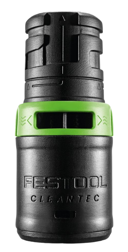 Black and green anti-static connecting sleeve with bypass feature for tools and home improvement applications