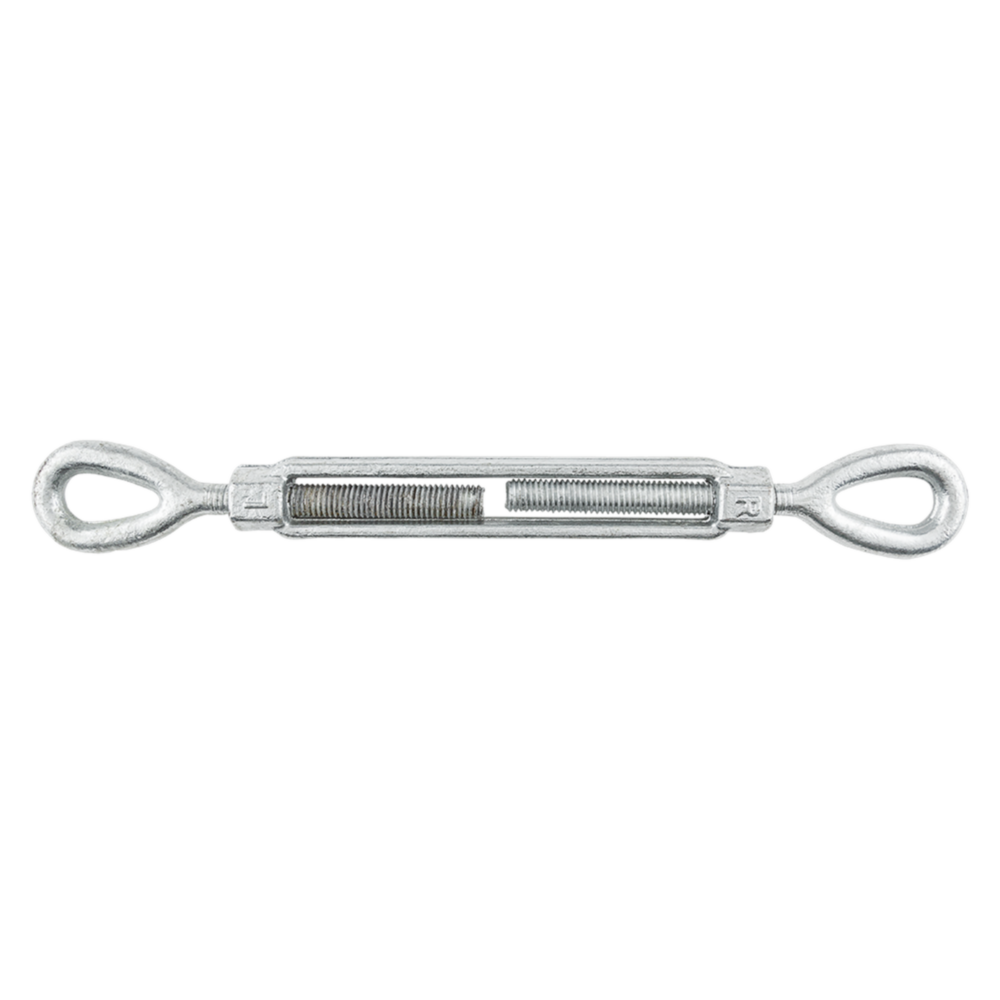 Steel eye-to-eye turnbuckle for industrial and construction use in hardware and fastener applications