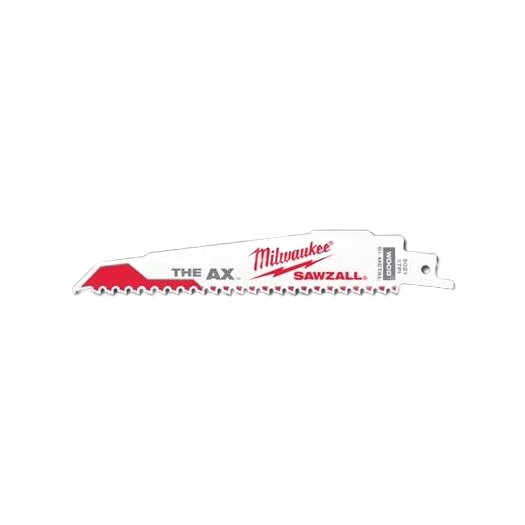 12-inch reciprocating saw blade with red and white design for woodworking and power tool accessories
