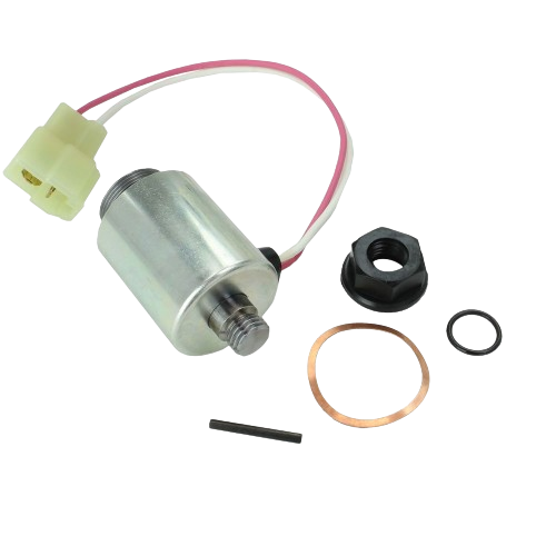 High-performance solenoid with wiring harness and mounting hardware for automotive and John Deere engine repair projects.