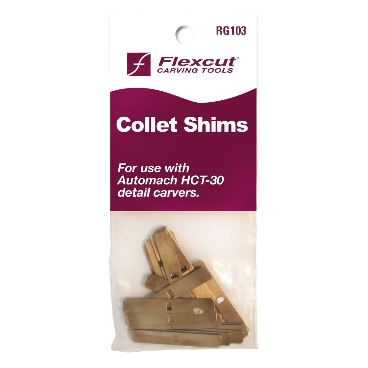 Pack of brass collet shims designed for Automach HCT-30 detail carving tools in home improvement tasks