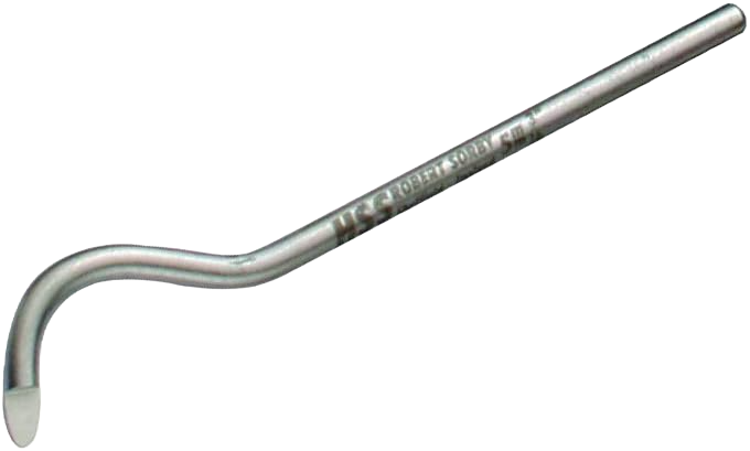 Precision metal blade with curved tip designed for detailed hollowing tasks in woodworking tools and home improvement projects