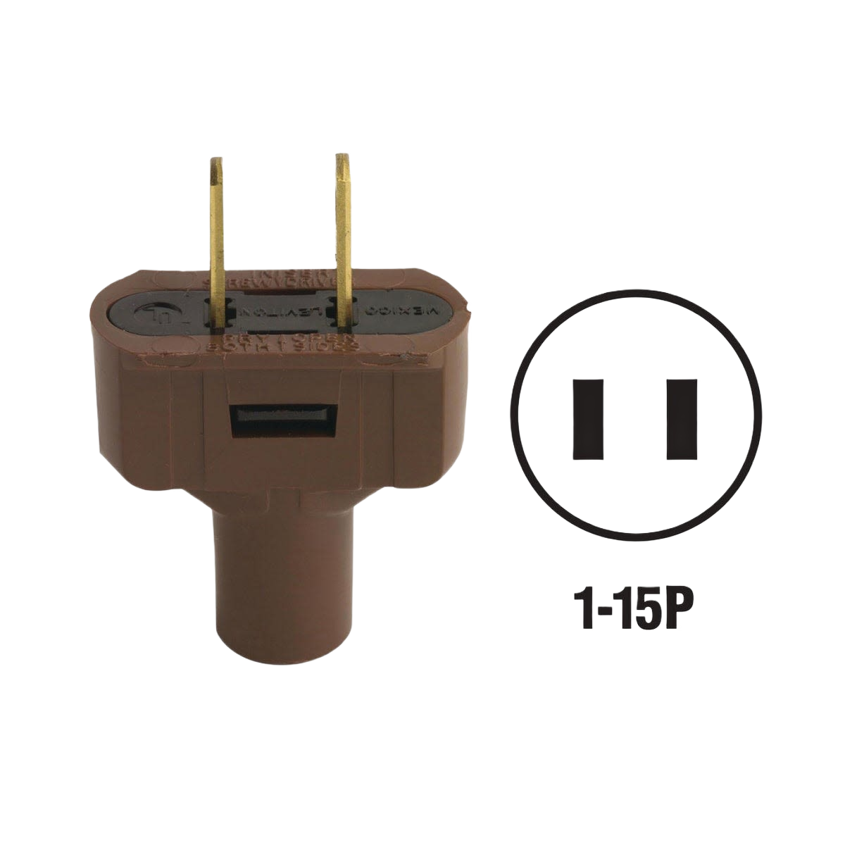 Brown vinyl 2-prong electrical cord plug designed for wire and electrical home improvement projects under $25.