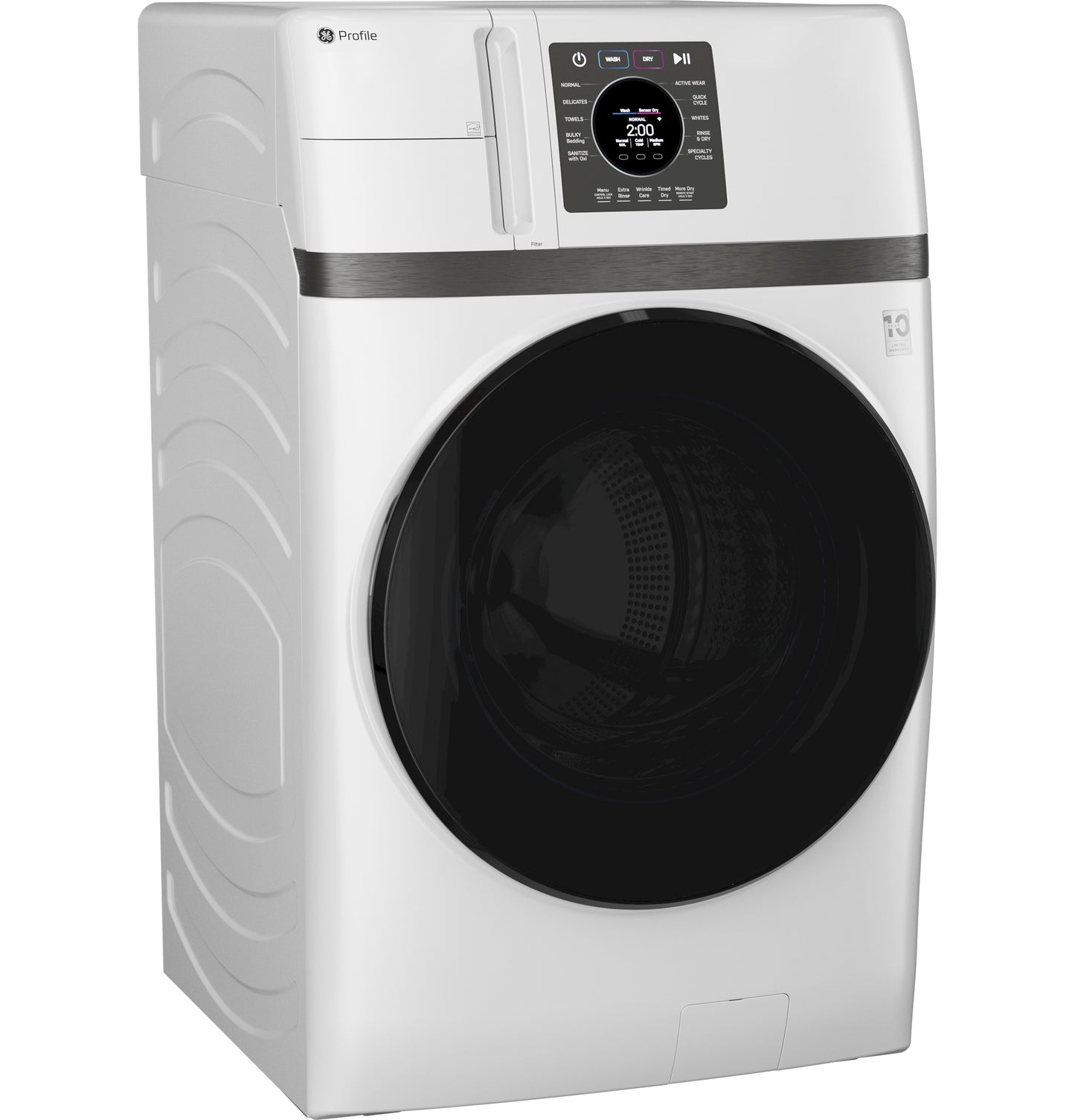 White front load washer dryer combo with digital touchscreen and ventless inverter heat pump from Washer/Dryer Combos collection