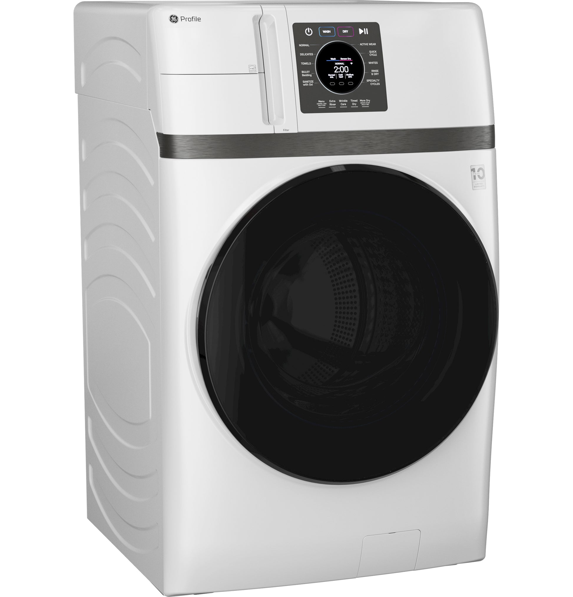 White front load washer dryer combo with digital touchscreen and ventless inverter heat pump from Washer/Dryer Combos collection
