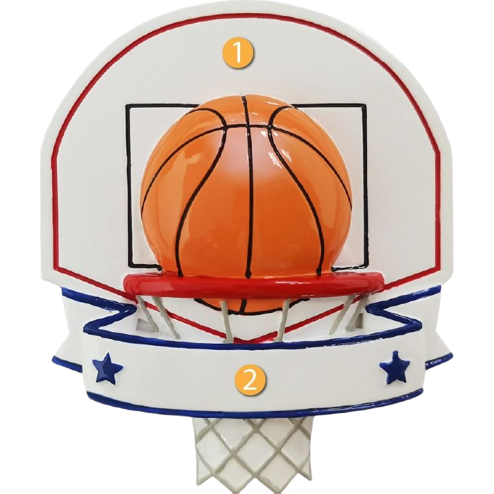 Basketball hoop ornament with orange ball and blue stars for Christmas Ornaments & Tree Decorations under $50 collection