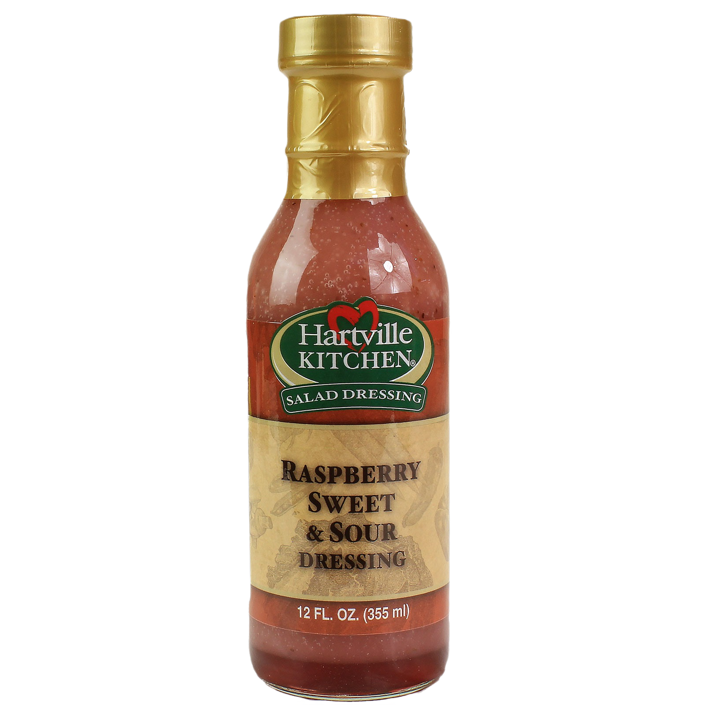 12 oz bottle of Hartville Kitchen raspberry flavored sweet and sour salad dressing in Food & Beverage collection