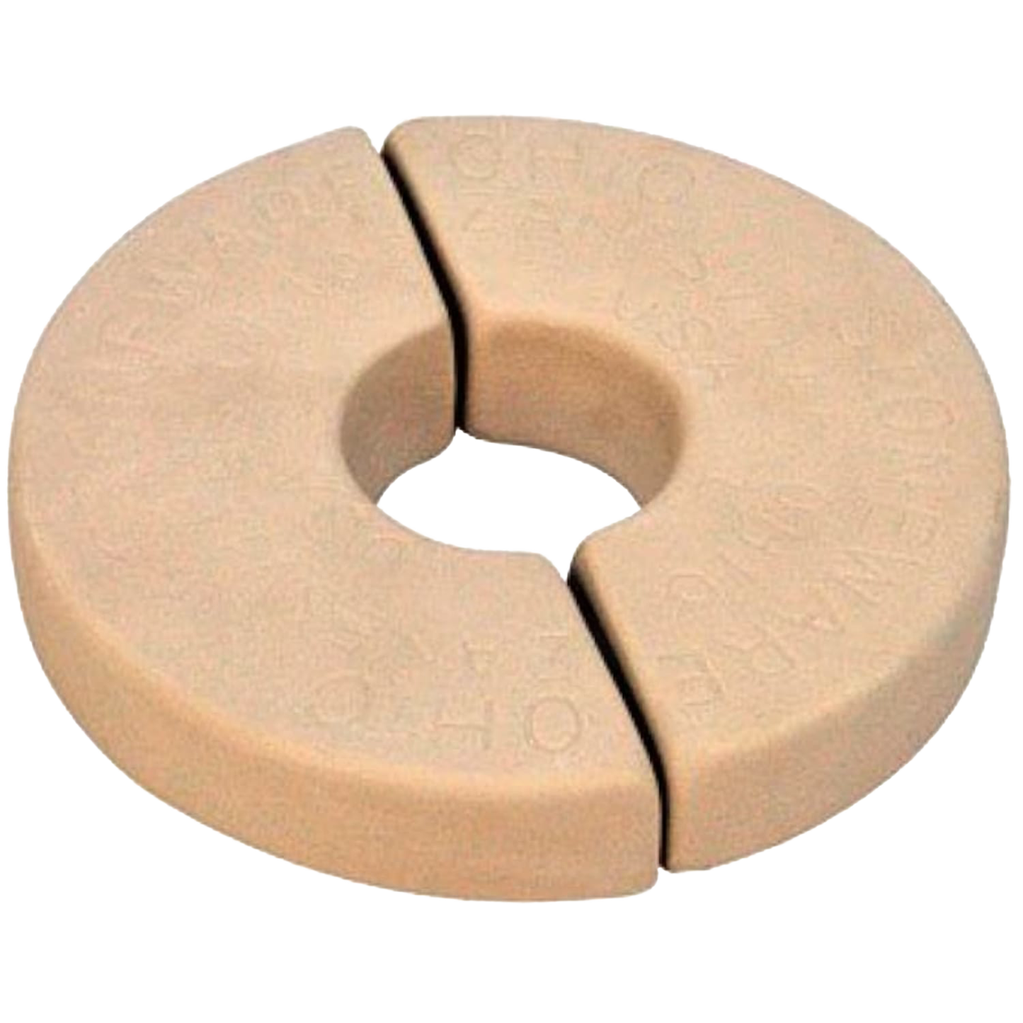 Beige segmented stoneware weight stone shaped to fit crocks, designed for fermenting in kitchenware and small appliance collections