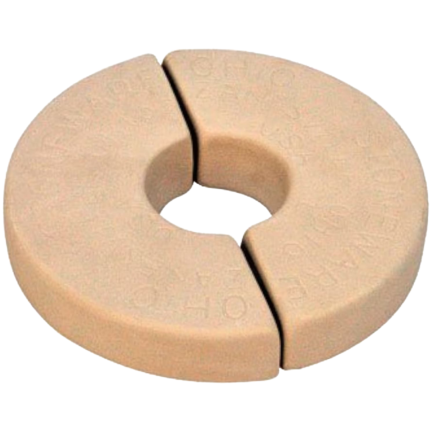 Beige segmented stoneware weight stone shaped to fit crocks, designed for fermenting in kitchenware and small appliance collections