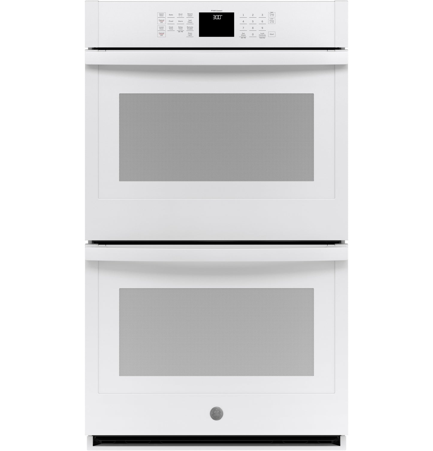 White smart built-in double wall oven with digital controls from kitchen and appliances collection