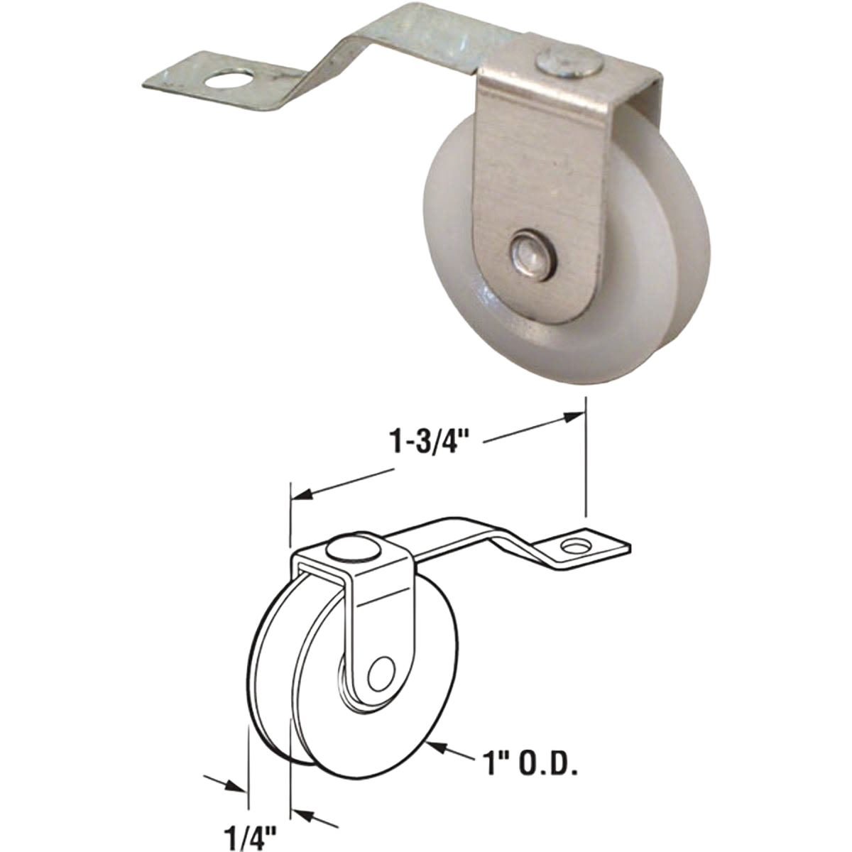 Polyethylene roller with metal bracket for screen doors in hardware and home improvement collections under $50