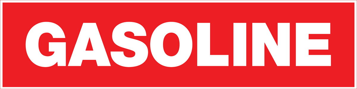Hillman Adhesive Gasoline Sign (2" x 8")