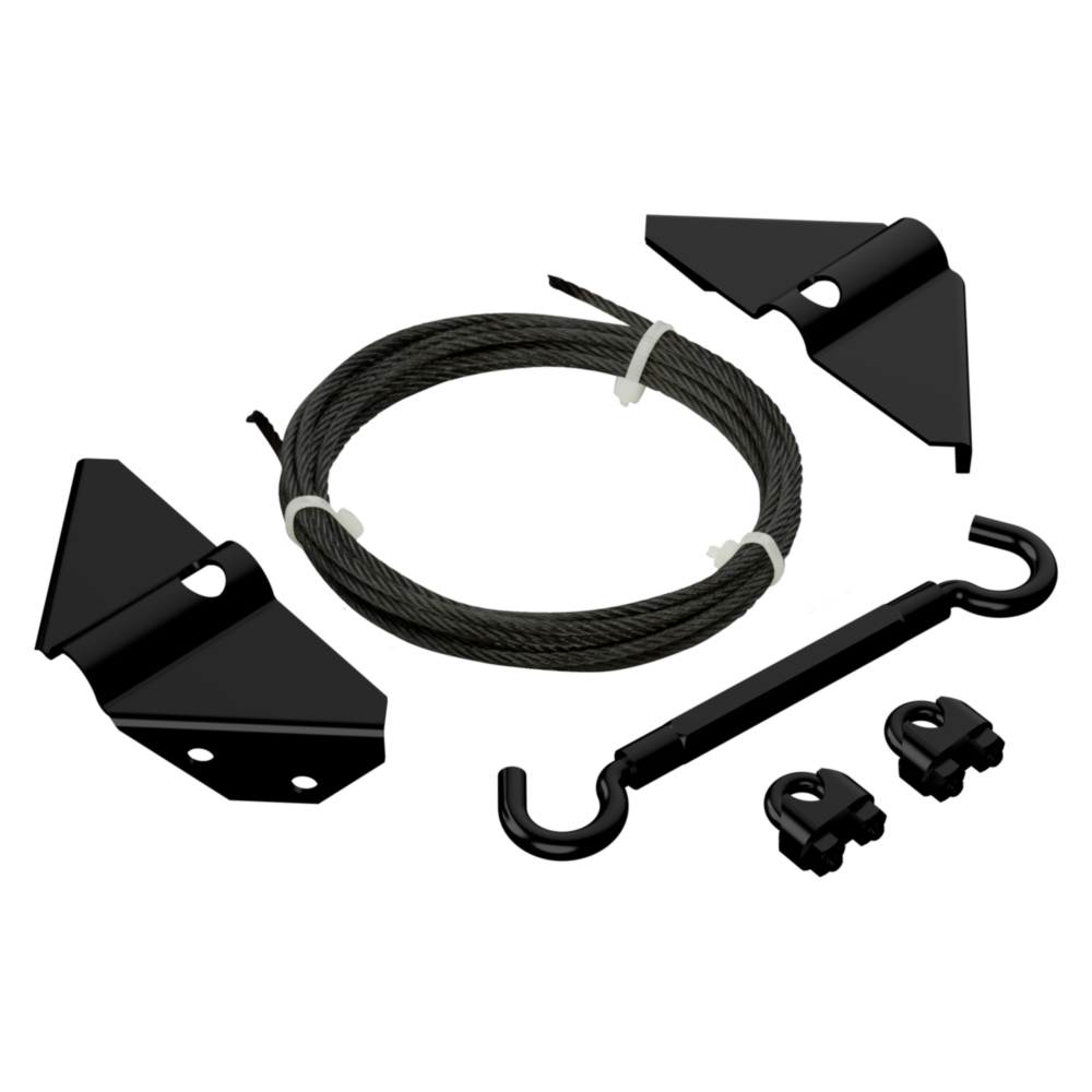 Black anti-sag gate kit with steel cable, hooks, and brackets for gate hardware in home improvement collections under $50