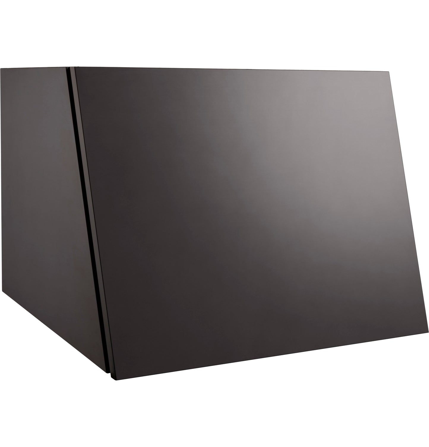 Titanium angled range hood with sleek minimalist design in over the range hoods and kitchen appliances collection