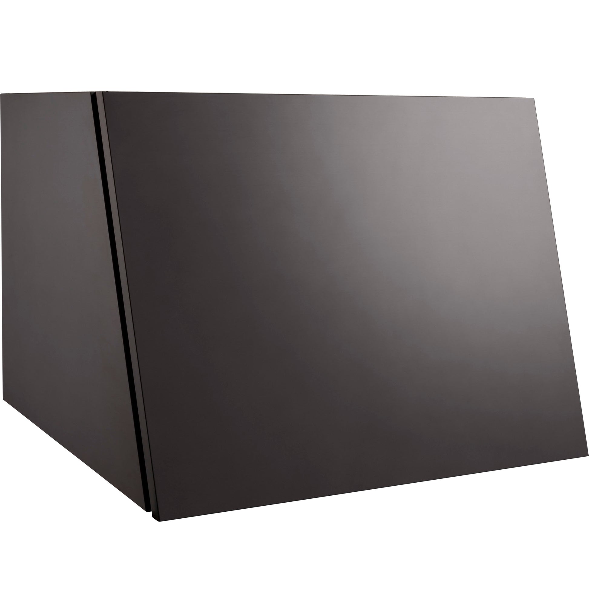 Titanium angled range hood with sleek minimalist design in over the range hoods and kitchen appliances collection