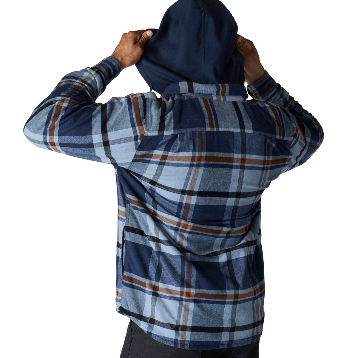 Carhartt Hamilton Relaxed Plaid Shirt Jac - Navy, Tall 2XL