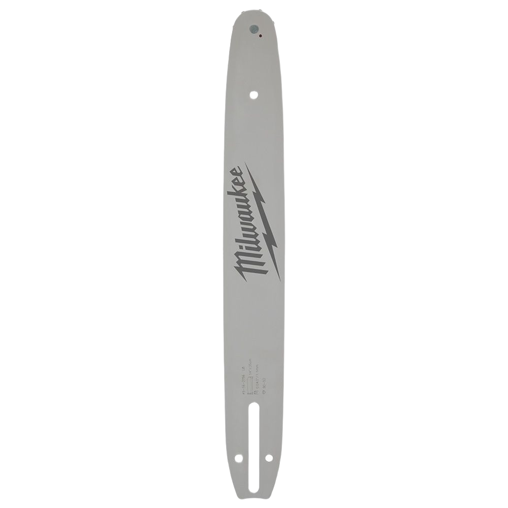 14-inch chainsaw guide bar with Milwaukee branding for power tool and saw accessories collections