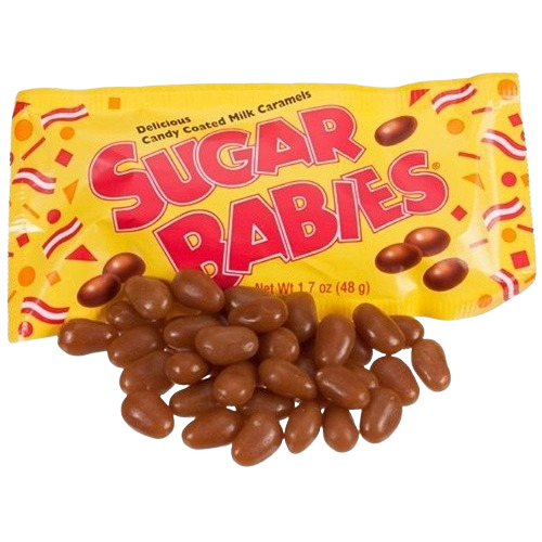 Yellow pouch of chewy milk caramel candies spilling out in chocolates and candies collection under $50