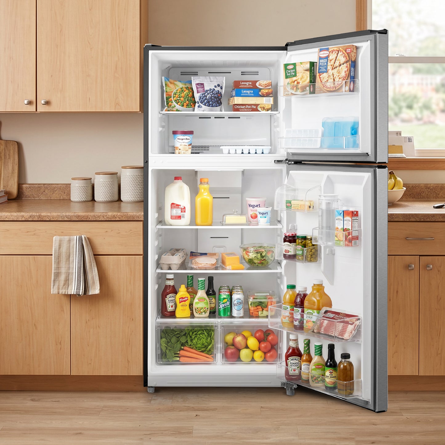 Element Electronics 20.5 cu. ft. Top Freezer Refrigerator - Stainless Steel, ENERGY STAR (ERT21CSCS)