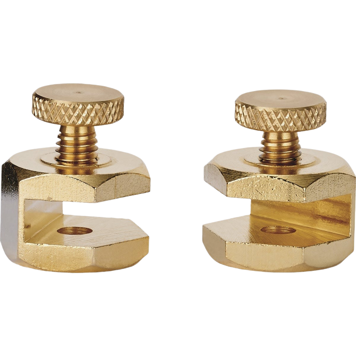 Solid brass stair gauge clamps with knurled thumb screws for woodworking and measuring tool collections under $50