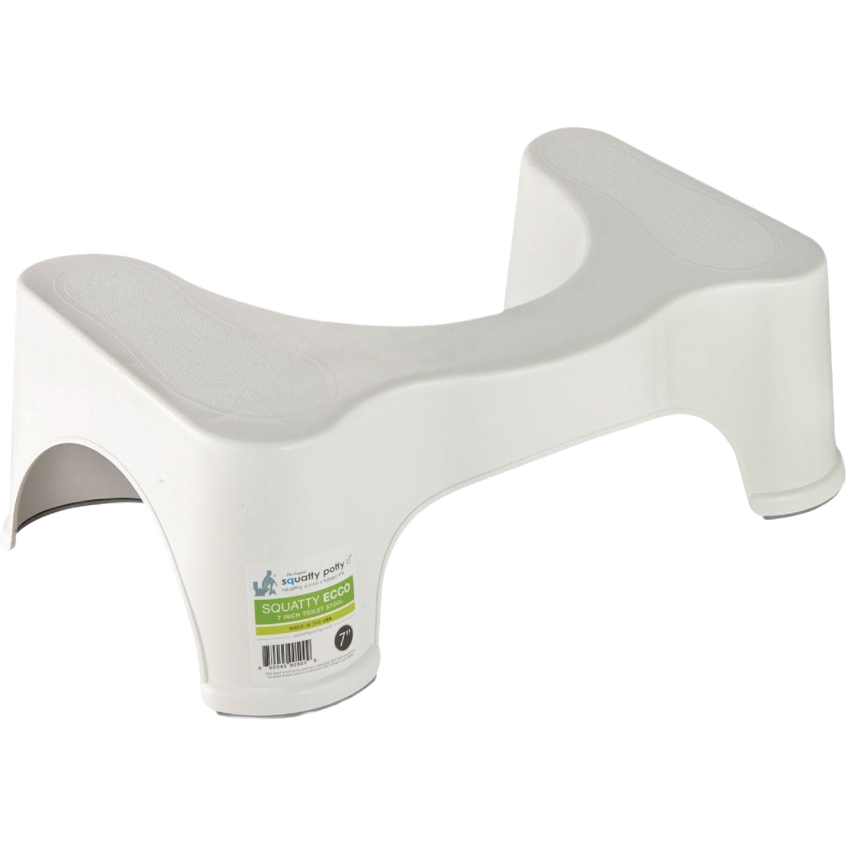 White plastic ergonomic stool designed to improve posture in bathroom and toilet seat collections under $50