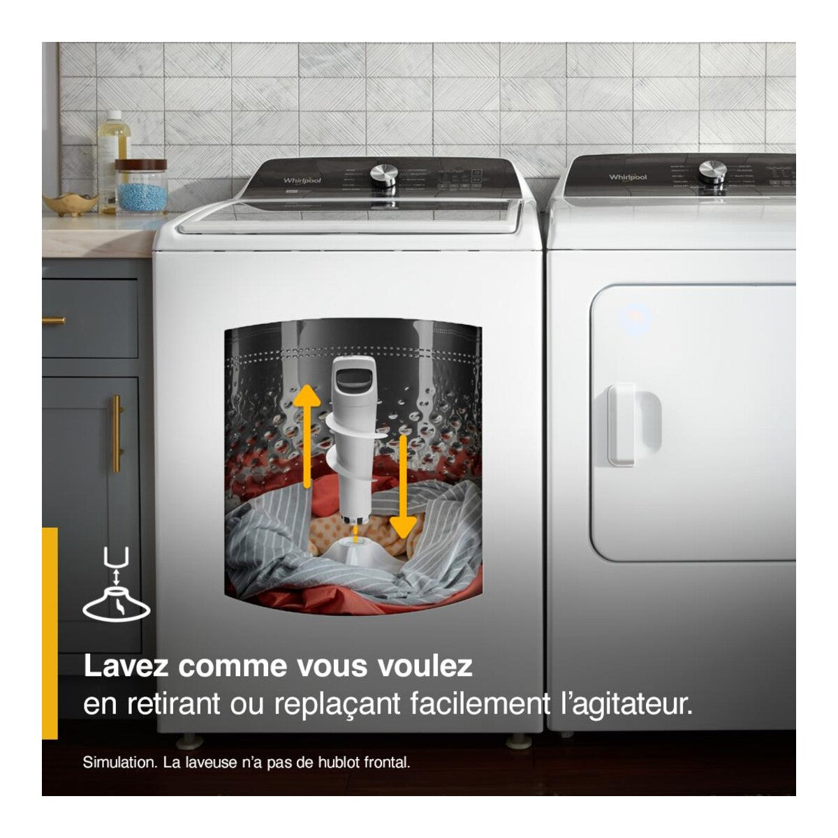 4.7-4.8 Cu. Ft. Top Load Washer with 2 in 1 Removable Agitator