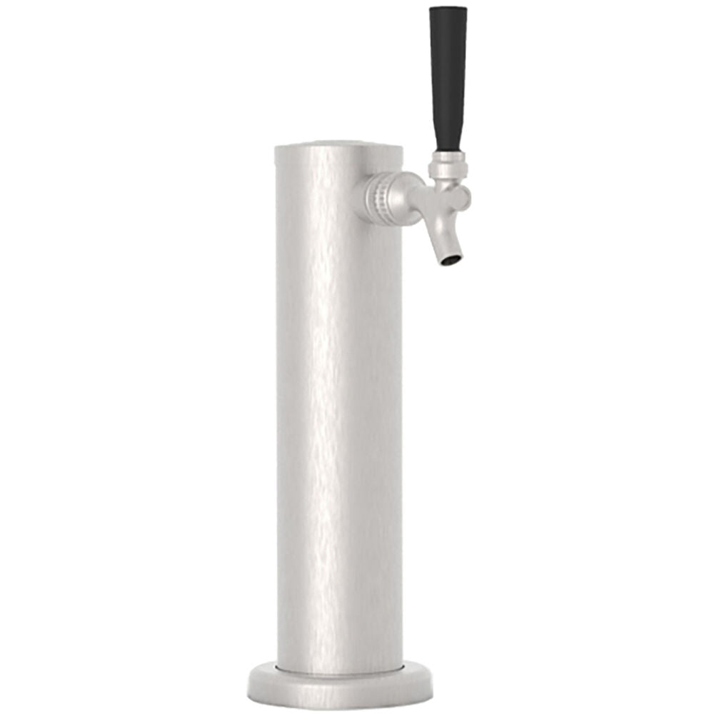 stainless steel beer tap tower with black handle for kitchen appliances and home improvement tools collection