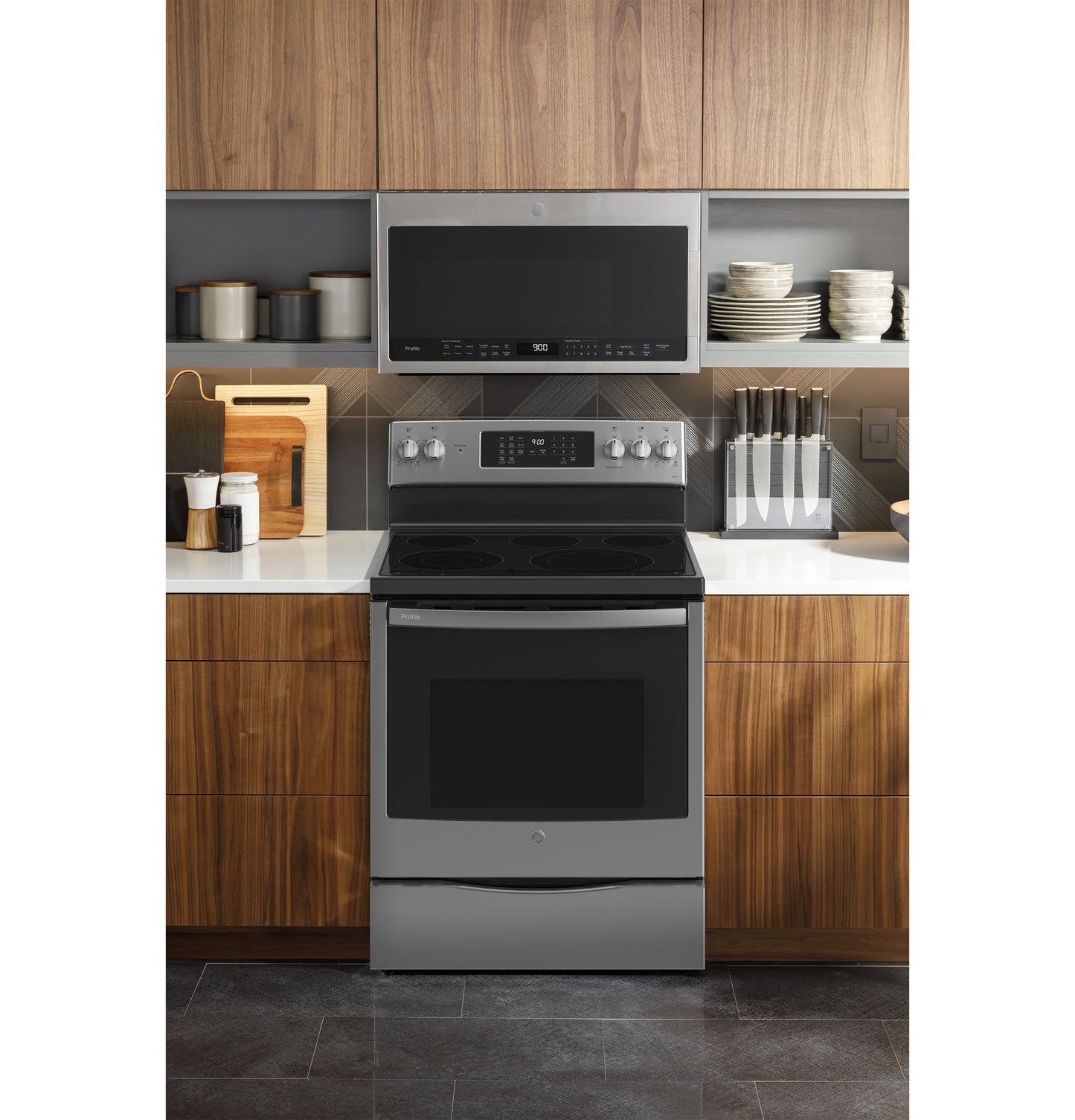 GE Profile™ ENERGY STAR® 30" Smart  Free-Standing Electric Convection Fingerprint Resistant Range with No Preheat Air Fry